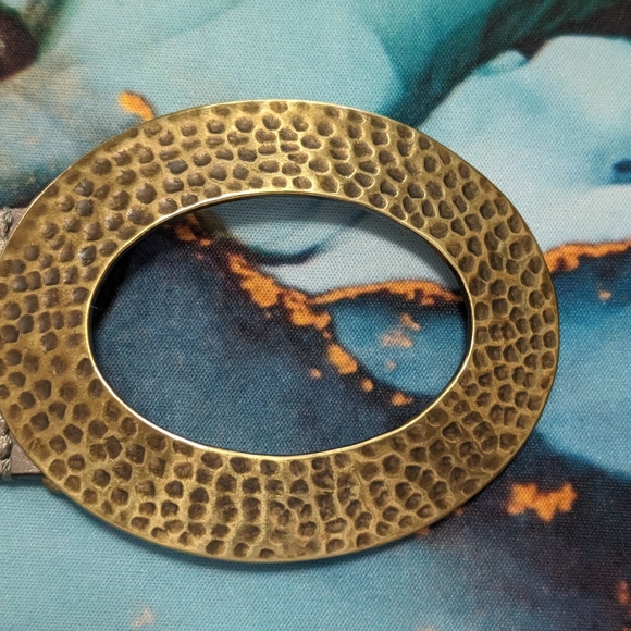 Chico's Genuine Leather Adjustable Pewter Tone Belt S/M - Picture 11 of 11